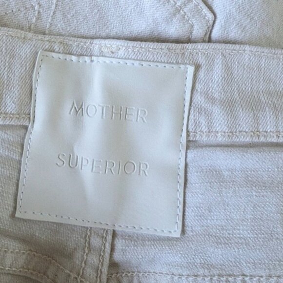 Mother Superior Hustler Patch Pocket Flood Jeans 31 Act Natural White Denim 70s - Picture 6 of 8